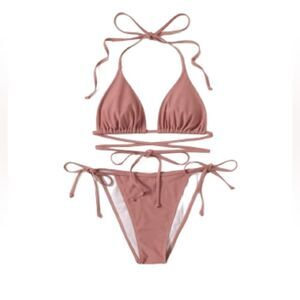 🎈2/$28🎈Wrap Around Tie Waist Tri Cheeky Bikini sz Small | Beach Basics